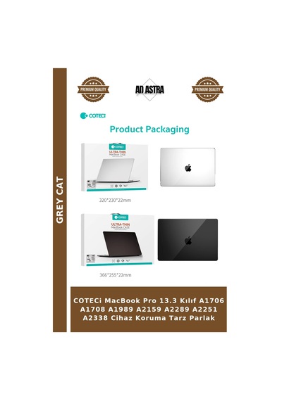 Coteci Apple MacBook Uyumlu Pro 13.3 Kılıf A1706 A1708 A1989 A2159 A2289 A2251 A2338 Cihaz Koruma Tarz Parlak Çok Renkli