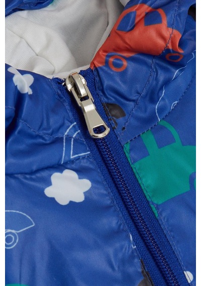 Breeze Girls & Boys Erkek Çocuk Yağmurluk Renkli Arabalar Desenli 1-5 Yaş, Saks Mavisi-saks Mavisi Saks Mavi