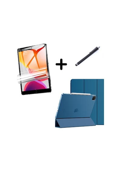 Apple Uyumlu iPad Pro 11 1. 2. 3. 4. Nesil Kılıf Set Pu Deri Smart Tablet Kilifi Ekran Koruyucu + Kalem Kılıf