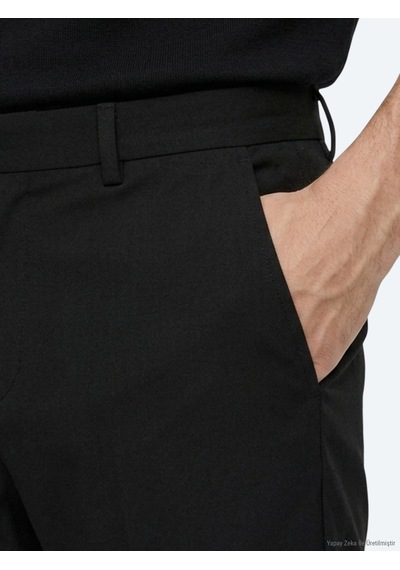 Kip Siyah Dokuma Jogging Fit Casual Pantolon Siyah --