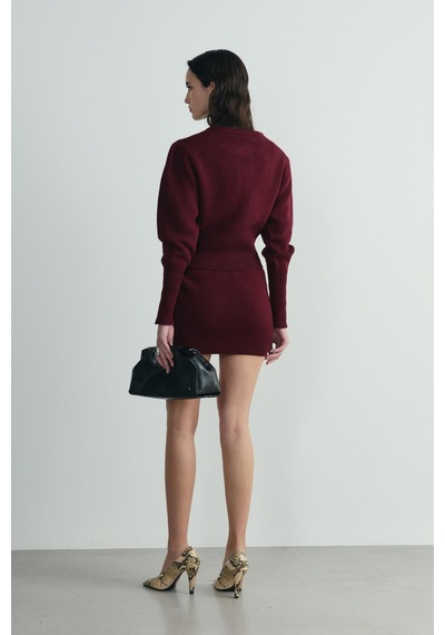 Suud Collection Bordo Lucy Triko Mini Etek