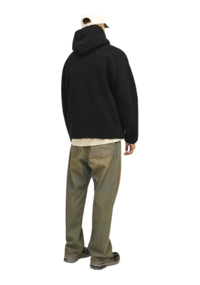 Jack & Jones Erkek Göğüs Baskılı Teddy Sweatshirt 12263011 Siyah