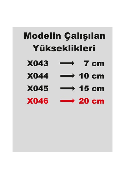 Stencil Harf Boyama Şablonu X046 Harf Yüksekliği 20 Cm