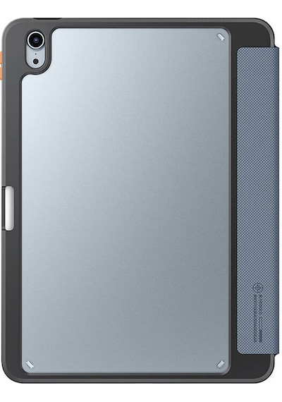 Apple Uyumlu iPad Air 11 2025 M3 Kılıf Skinarma Kabartma Baskı Tam Koruma Arkası Şeffaf Standlı Gamma Açık Mavi