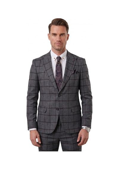 Deepsea Antrasit Kare Desenli Slim Fit Erkek Takım Elbise Çift Düğme Çift Yırtmaç 2 Li Takım 2601812 Deepsea Antrasit Kare Desenli Slim Fit Erkek Takım Elbise Çift Düğme Çift Yırtmaç 2 Li Takım 2601812