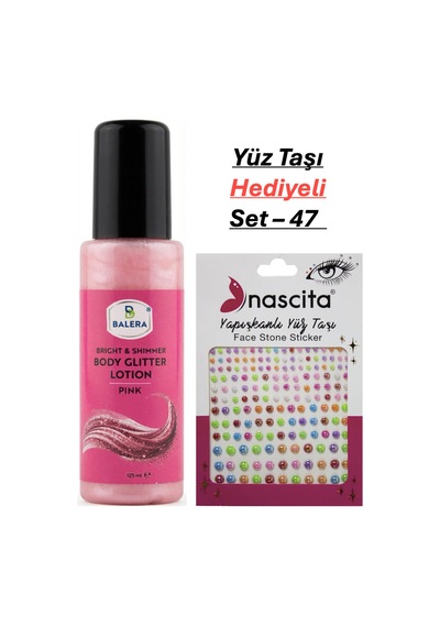Vücut Losyonu Pembe Simli 125 Ml & Yüz Taşı Hediyeli-47