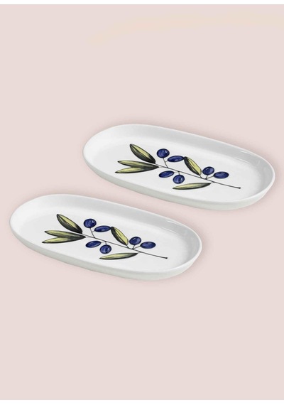 The Mia Olivos Oval Servis 2li 29 Cm Çok Renkli