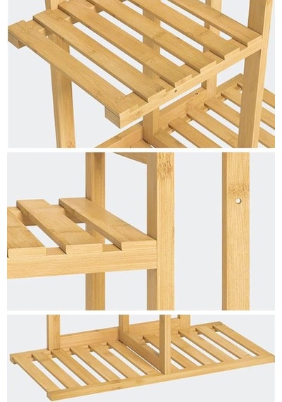 Ayrex Digithome Bambu 6 Raflı Saksılık Çok Amaçlı Stand Çiçeklik Banyo Düzenleyici Havluluk Db-0025 Diğer