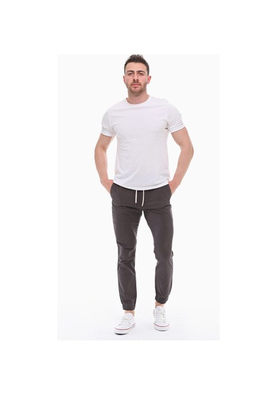 Cedy Denim Erkek Lastikli Mevsimlik Gabardin Jogger Bağcıklı Pantolon C314 Antrasit