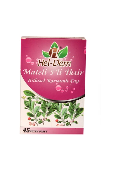 Hel-Dem Mateli 5'li İksir Bitkisel Karışımlı Süzen Poşet Çay 45'li