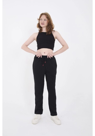 Moda Assema Unisex Üç İplik Basic Eşofman Pantolon - Siyah Çok Renkli