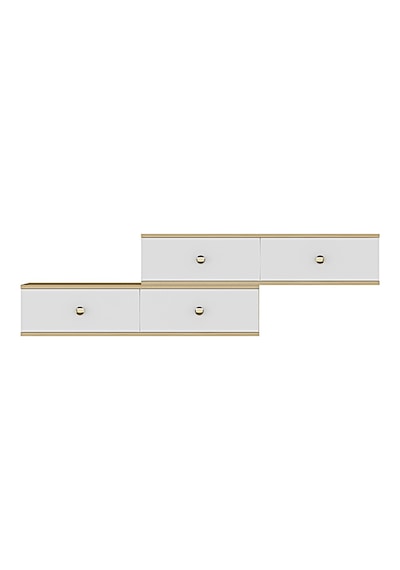 Tda2401dbg - Zuzu Double Duvara Montaj Tv Stand Safirmeşe-beyaz-gold 240cm Safirmeşe-beyaz Tda2401dbg - Zuzu Double Duvara Montaj Tv Stand Safirmeşe-beyaz-gold 240cm Safirmeşe-beyaz