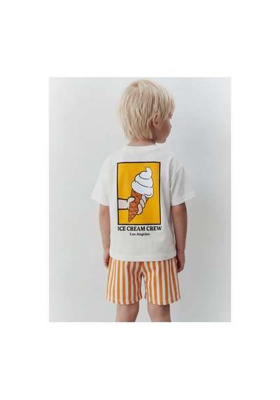 Poala Kids İce Cream Şortlu Set Turuncu