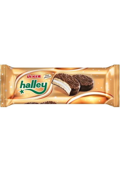 Ülker Halley Çikolata Kaplamalı Sandviç Bisküvi 4'lü 240 G