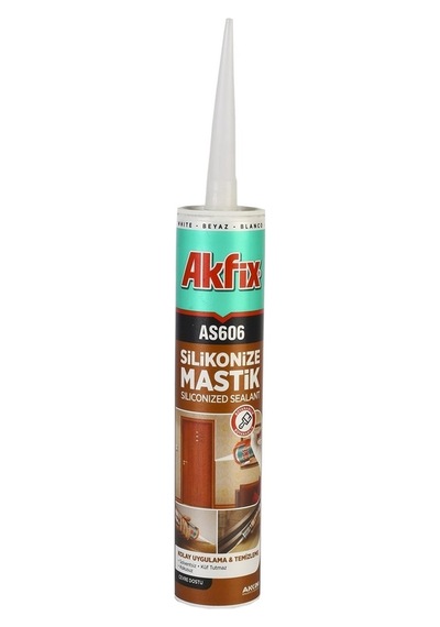 Akfix As606 Silikonize Mastik 500 Gr - Beyaz