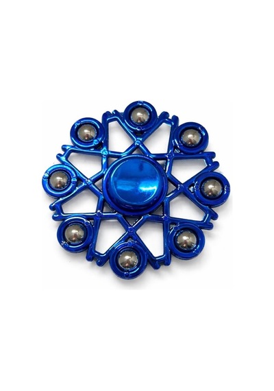 Metal Stres Çarkı Mavi 4 Farklı Desen Fidget Spinner Stres Atıcı Ve Rahatlatıcı Stres Çarkı