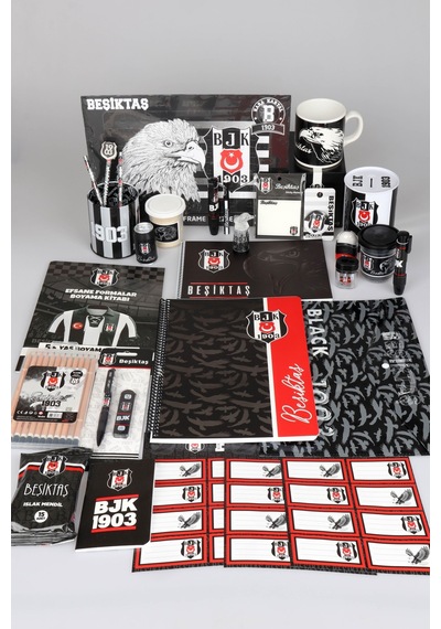 Lisanslı Beşiktaş 42 Parça Hobi Kırtasiye Seti Kupa,puzzle,boya Kalemi Altın