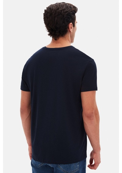 D's Damat Ds Damat Regular Fit Lacivert Düz Nakışlı %100 Pamuk T-shirt 4hc140632006m Lacivert