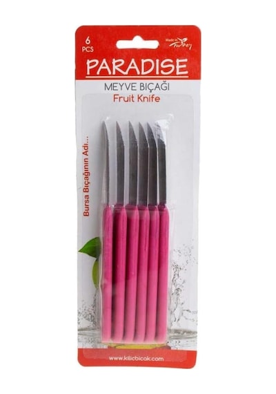 Paradise Paslanmaz Çelik Meyve Bıçağı Seti, Pembe