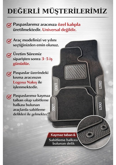 Oto Deri Paspas Seti Bmw 1 E82 Hatchback 2007 2013 Uyumlu Sport Kaymaz & Şık Tasarım