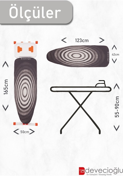 Devecioğlu Mm127 Powerboard Ütü Masası Mm022 Comfort Kalın Borulu Çamaşır Kurutma Askılığı Set Renksiz