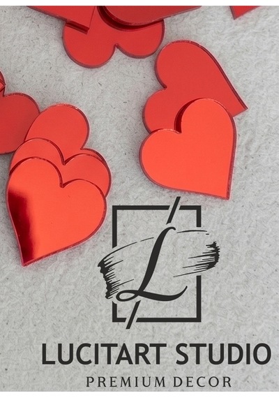 10'lu Paket Kırmızı Red Pleksi Dekoratif Kalpler 1mm Kendinden Yapışkanlı Kalp Ayna - Söz, Nişan, Nikah Ve Süsleme İçin Kırmızı Kırmızı