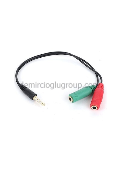 Dark 2X3.5Mm Stereo Dişi - 4Pin 3.5Mm Stereo Erkek