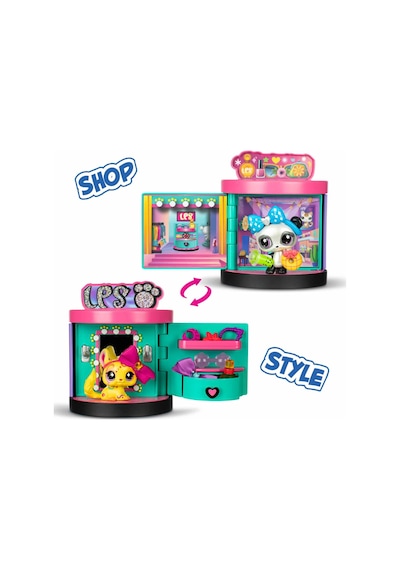 Littlest Pet Shop Spin & Style Boutique 4'ü 1 Arada 3 Figür 15+ Aksesuar Butik Oyun Seti Taşınabilir