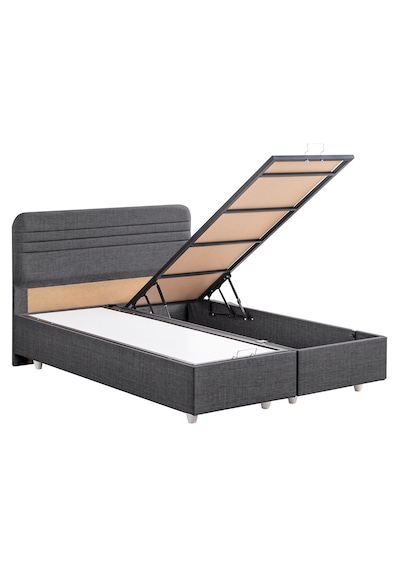Mila İkili Set, Mila Çift Kişilik Baza Başlık Seti - Antrasit 180 x 200