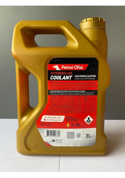 Petrol Ofisi Organik Kırmızı Renk Uzun Ömürlü Antifriz 3 Litre Taze Üretim (30/07/2026 Üretim)