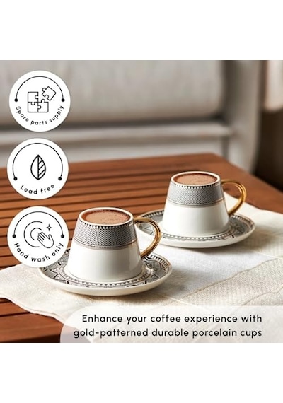 Globe 6 Kişilik Kahve Fincanı Takımı 90 Ml 000 Açık Krem