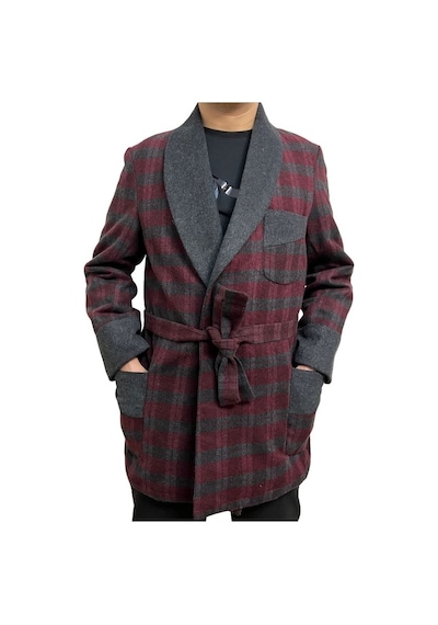 Ekose Yün Robdöşambr ( Bordo ) Bordo