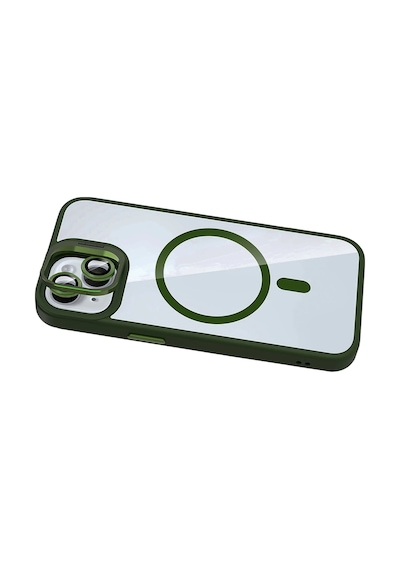Joko - 887 -  Apple iPhone Uyumlu 15 Plus Remim Lensli Magsafe Standlı Kapak - - Glblseme - Koyu Yeşil