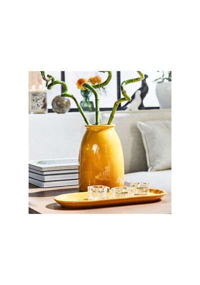 Ikea Kopparbjörk Seramik Vazo 21 Cm Sarı