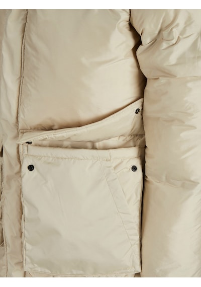 Jack & Jones Jack&jones Oversize Kapüşonlu Uzun Erkek Kışlık Mont - Minimalist Bej