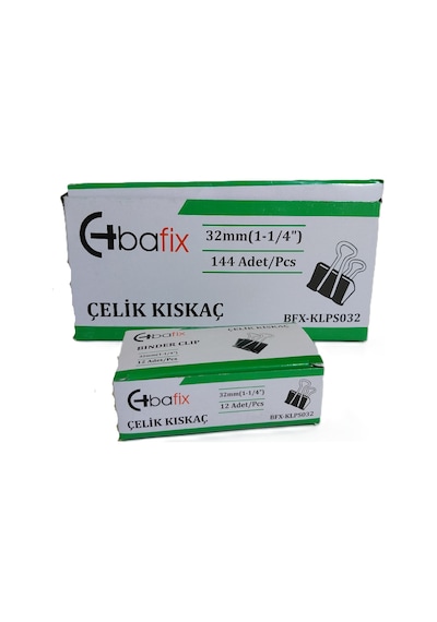 Bafix Kıskaç Klips Çelik 32 Mm 12 Li Paket