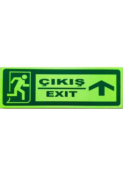 30x10 Cm Fosforlu Yangın Uyarı Acil Çıkış-emergency Exit Levhas