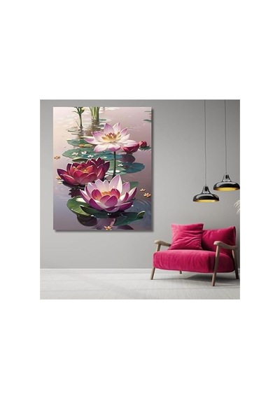 Baskılı Sayılarla Boyama Hobi Seti Çerçeveli 40x50 Cm: Nülifer - 791491731