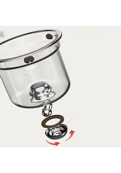 Morponi Borosilikat Cam Ahşap Kapak Ve Sap Detaylı Mıknatıs Özellikli Lüks Bitki Çayı Demliği 520 Ml Şeffaf