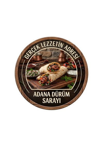 Mayeka Adana Dürüm Temalı Kebapçılar Restoranlar Lokantalar İçin Ahşap Duvar Kapı Dekoratif Süs Tablo 5
