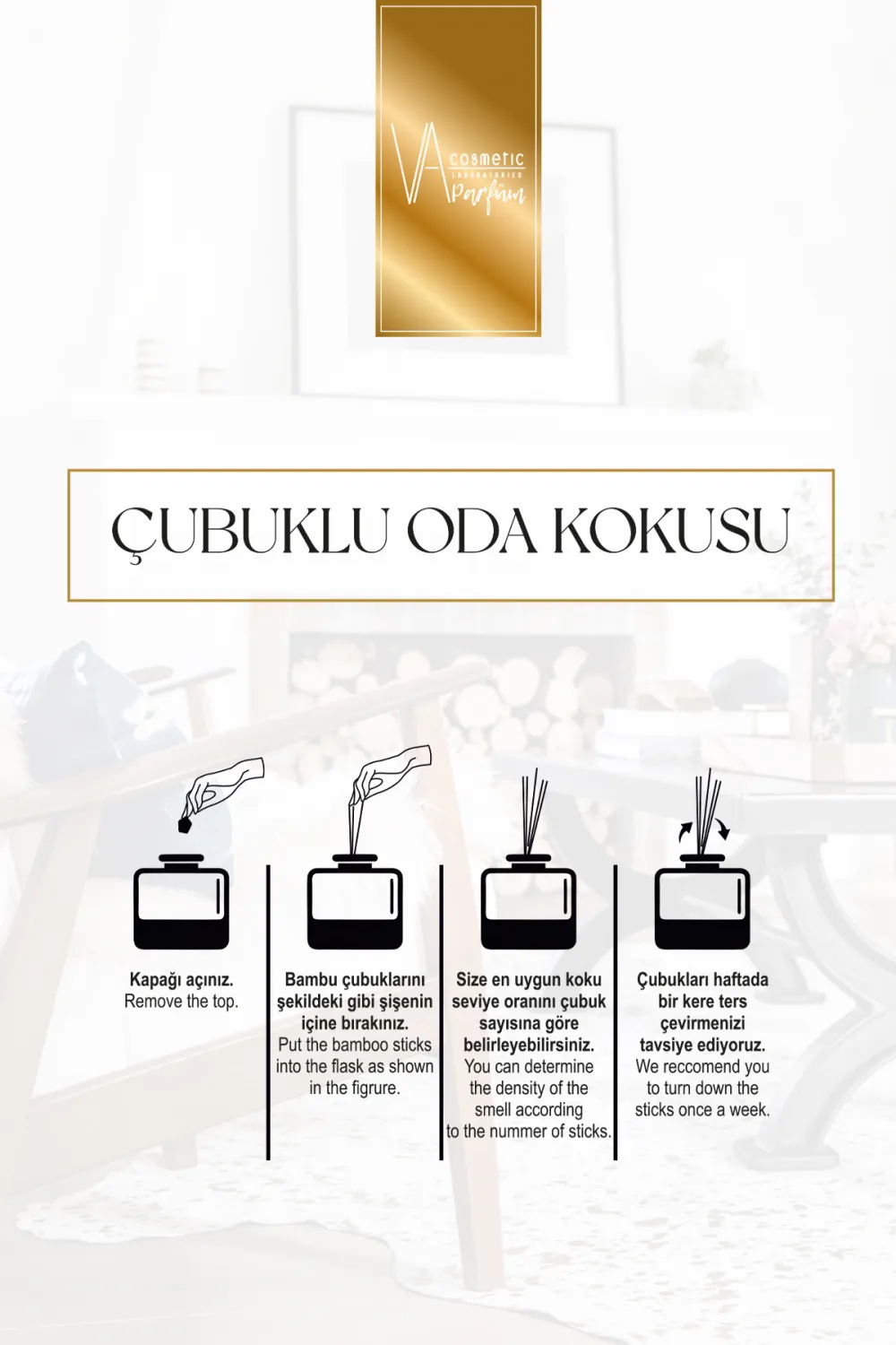 Va Cosmetıc Siyah Vanilya Çubuklu Oda Kokusu 120 Ml Siyah Vanilya