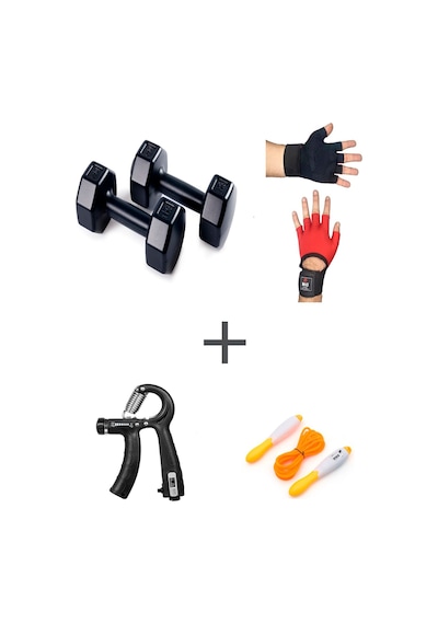 Ps Spor 1 Kg Dambıl Set 1kg 2 Adet Dambıl +body Eldiven Sayaçlı Ayarlanabilir El Yayı Ve Atlama İpi