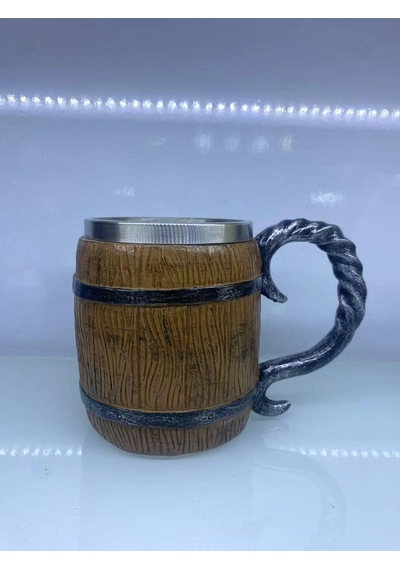 Ahşap Fıçı Çelik Kupa Kod 1152b Çok Renkli