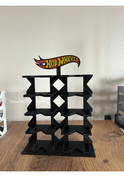 Hot Wheels Uyumlu 10 Araçlık Stand 1/64 Siyah Renki Logolu