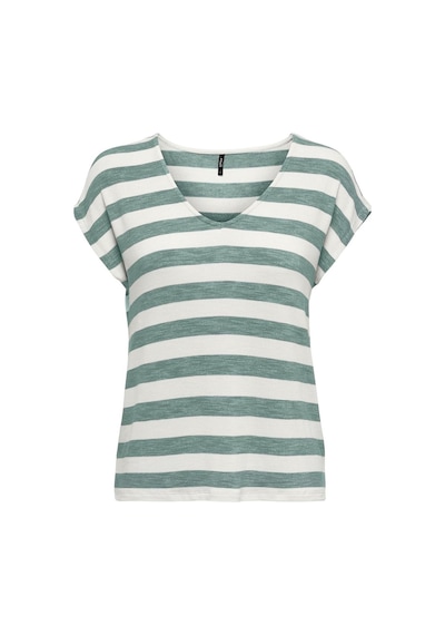 Only Onllıra Lıfe S/s V-neck Top Jrs Noos 15252103 Yeşil 001