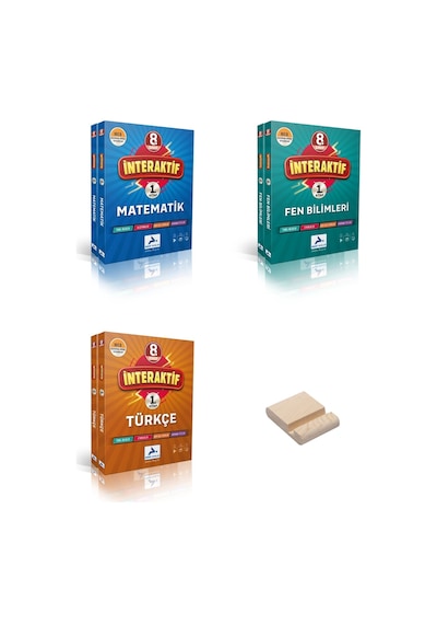 Lgs 8. Sınıf İnteraktif Matematik Fen Bilimleri Ve Türkçe Soru Kütüphanesi 3lü Set