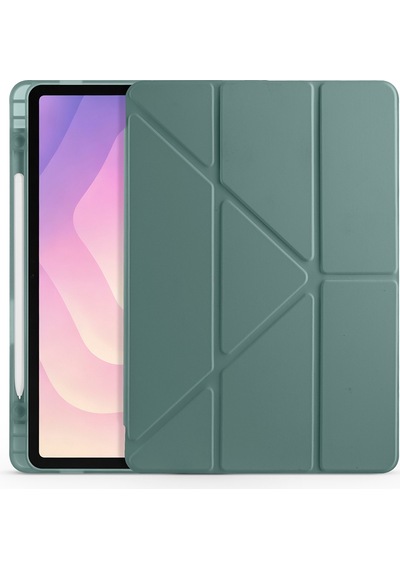 Samsung Galaxy Uyumlu Tab S11 Kılıf Tri Folding Kalem Bölmeli Standlı Kılıf Arka Kapak