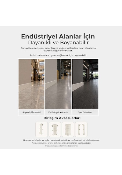 Esquero Kablo Kanallı PVC Süpürgelik 250 cm, Açılabilir Kapaklı, Çınar Bianco, ESQ604