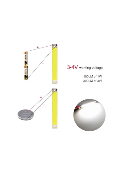 3W 60x8mm Soğuk Beyaz Şerit Led Modül Aluminyum Pcb Cob Şerit Led Floresan Lamba Aydınlatma Işık