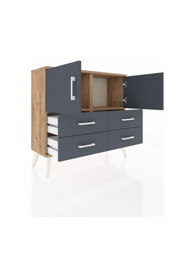 Arges Şifonyer 2 Raflı 4 Çekmeceli 2 Kapaklı 88x30x80 Çam-antrasit Antrasit Arges Şifonyer 2 Raflı 4 Çekmeceli 2 Kapaklı 88x30x80 Çam-antrasit Antrasit